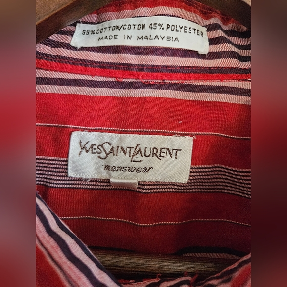 Vintage Yves Saint Laurent YSL Long Sleeve Button-Up Shirt - Picture 3 of 7